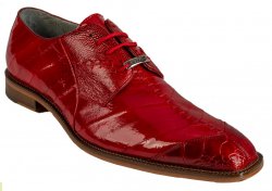 Belvedere "Nome" Antique Red Genuine Eel / Ostrich Skin Shoes.