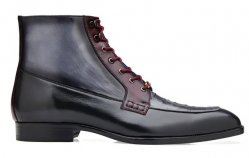 Belvedere "Greco" Black/Gray/Burgundy Genuine Genuine Ostrich Quill and Italian Leather Boots R79.