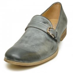 Encore By Fiesso Grey Genuine Leather With Side Buckle Slip-On FI7000.