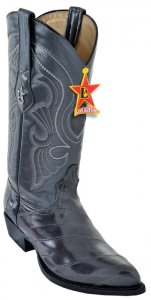 Los Altos Grey Genuine All-Over Eel J-Toe Cowboy Boots 990809