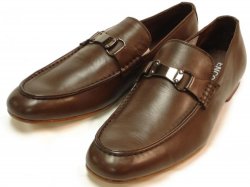 Encore By Fiesso Brown Genuine Leather Loafer Shoes With Bracelet FI3017