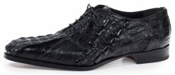 Mauri "Pellegrini" 4844 Black Genuine Baby Crocodile / Hornback Tail Shoes.