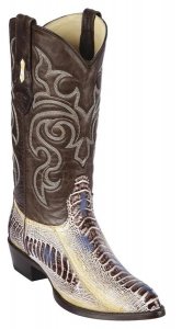 Los Altos Natural Genuine Ostrich Leg J Toe Cowboy Boots 990549