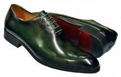Carrucci Forest Green Hand Burnished Calfskin Leather Oxford Shoes KS505-12
