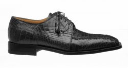 Ferrini 3678 Black Genuine Alligator Derby Square Toe Shoes.