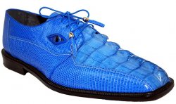 Romano "Dino Eyes" Royal Blue Genuine Hornback Crocodile Tail/Lizard with Eyes Shoes