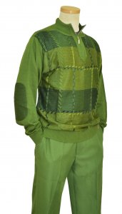 Stacy Adams Moss Green Pull-Over 2 Piece Knitted Outfit 1314