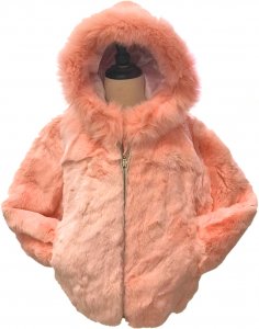 Winter Fur Kids' Pink Genuine Rex Rabbit Jacket K18R02PK.