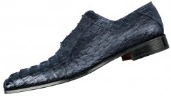 Fennix Navy Blue Genuine Hornback Crocodile / Ostrich Shoes 3369