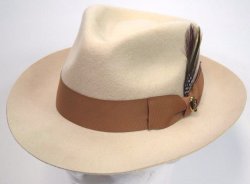 Bruno Capelo Tan / Camel Australian Wool Big Brim Fedora Dress Hat FB-221.