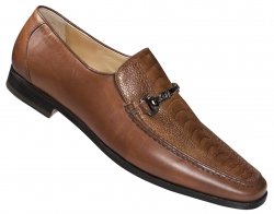 Mauri "3795/2" Brandy Genuine Calf / Ostrich Leg Hand Painted Shoes