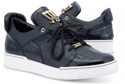 Mauri "Boss" 8412/1 Black Baby Crocodile / Patent / Pebbled Calfskin Sneakers