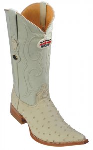 Los Altos Winterwhite Genuine All-Over Ostrich 3X Toe Cowboy Boots 950304