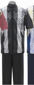 Silversilk Black Button Front 2 PC Knitted Silk Blend Outfit #1182