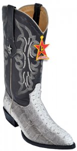 Los Altos Natural Genuine All-Over Water Snake J-Toe Cowboy Boots 996749