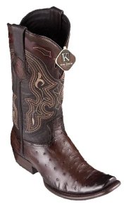 King Exotic Faded Brown Genuine Full Quill Ostrich Dubai Square Toe Cowboy Boots 4790316