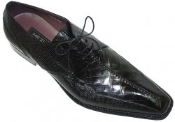Mezlan "Axl" Black Genuine Alligator/Lizard Shoes