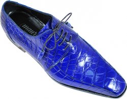 Mauri "Gallery" 4301 Royal Blue Genuine Alligator Shoes.