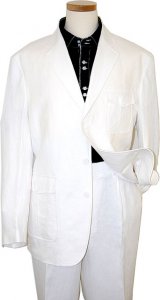 Inserch 100% Linen White 2 pc Suit 65550-02