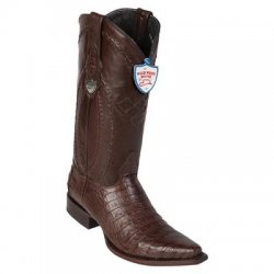 Wild West Brown Caiman Belly Snip Toe Cowboy Boots 2948207