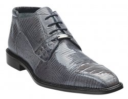 Belvedere "Napoli" Grey Genuine Crocodile & Lizard Leather Ankle Boots 1479.