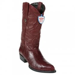 Wild West Burgundy Genuine Teju Lizard J Toe Cowboy Boots 2990706