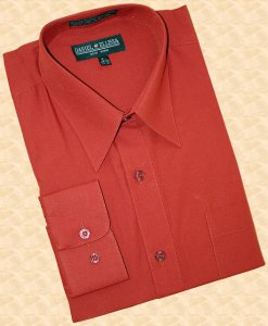 Daniel Ellissa Solid Brick Cotton Blend Dress Shirt With Convertible Cuffs DS3001