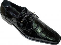 Fennix Italy 3101 Black Genuine All-Over Alligator Shoes