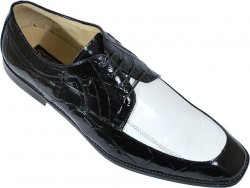 Stacy Adams "Carrara" Black / White Genuine Snake Shoes 24642