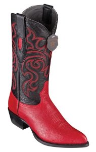 Los Altos Red Genuine Smooth Ostrich J Toe Cowboy Boots 999712