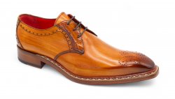 Fennix Italy "Tyler" Cognac Genuine Alligator / Italian Calfskin Leather Lace-Up Dress Shoes.