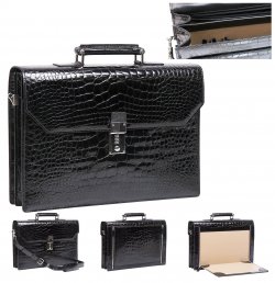 Mauri "B87" Black Genuine All-Over Alligator Body Suitcase