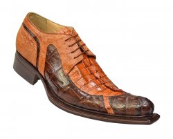 Mauri "Colt" 44183 Cognac / Sport Rust Genuine Hornback Crocodile / Ostrich Shoes