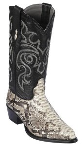 Los Altos Natural Genuine Python Snakeskin Snip Toe Cowboy Boots 995749