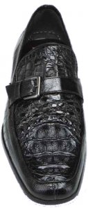Mauri "Martini" 9259 Black Genuine Crocodile Hornback / Ostrich Leg Shoes