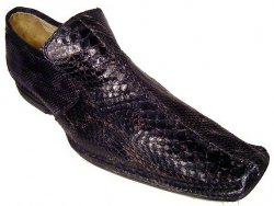 Tucci by Romano "York" Black Genuine All Over Python Shoes