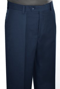 Luciano Carreli Navy Blue Super 150's Wool Pleated Classic Fit Slacks 1096-003