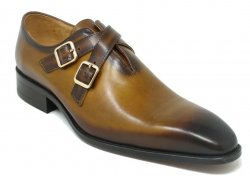 Carrucci Coganc Genuine Calfskin Cross Strap Loafer Shoes KS503-60.