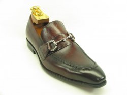 Carrucci Brown Genuine Calf Skin Leather With Horsebit Loafer Shoes KS478-02
