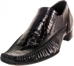 Mauri "Untitled" 42837 Black Kangaroo / Crocodile Loafer Shoes