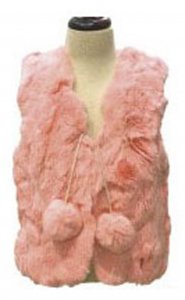 Winter Fur Kids' Pink Genuine Rex Rabbit Vest K08V01PK.