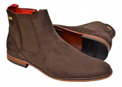 Tayno "Victorian" Coffee Brown Vegan Suede Chelsea Boots