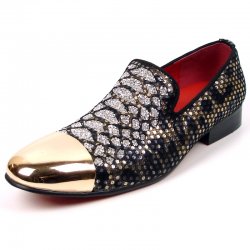 Fiesso Multi Color Genuine Leather Gold Metal Tip Loafer FI7447.