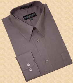 Daniel Ellissa Solid Charcoal Grey Cotton Blend Dress Shirt With Convertible Cuffs DS3001