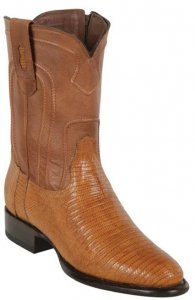 Los Altos Antique Sanddle Genuine Teju Round Roper Toe With Zipper Style Cowboy Boots 69Z0753