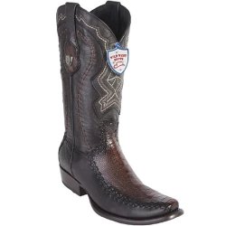 Wild West Faded Brown Genuine Ostrich Dubai Toe Cowboy Boots 279F0516