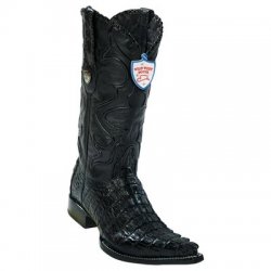 Wild West Black Genuine Caiman Belly 3x Toe Cowboy Boots 2950105