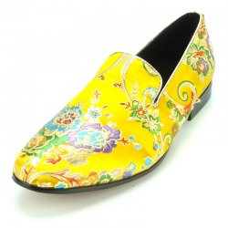 Fiesso Yellow Genuine Leather Loafer Shoes FI7151.