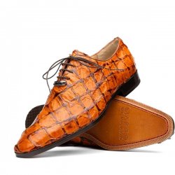 Marco Di Milano "Criss" Brandy Genuine Pirarucu Dress Shoes