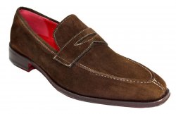Emilio Franco "Oliviero" Brown Genuine Suede Loafer Shoes.